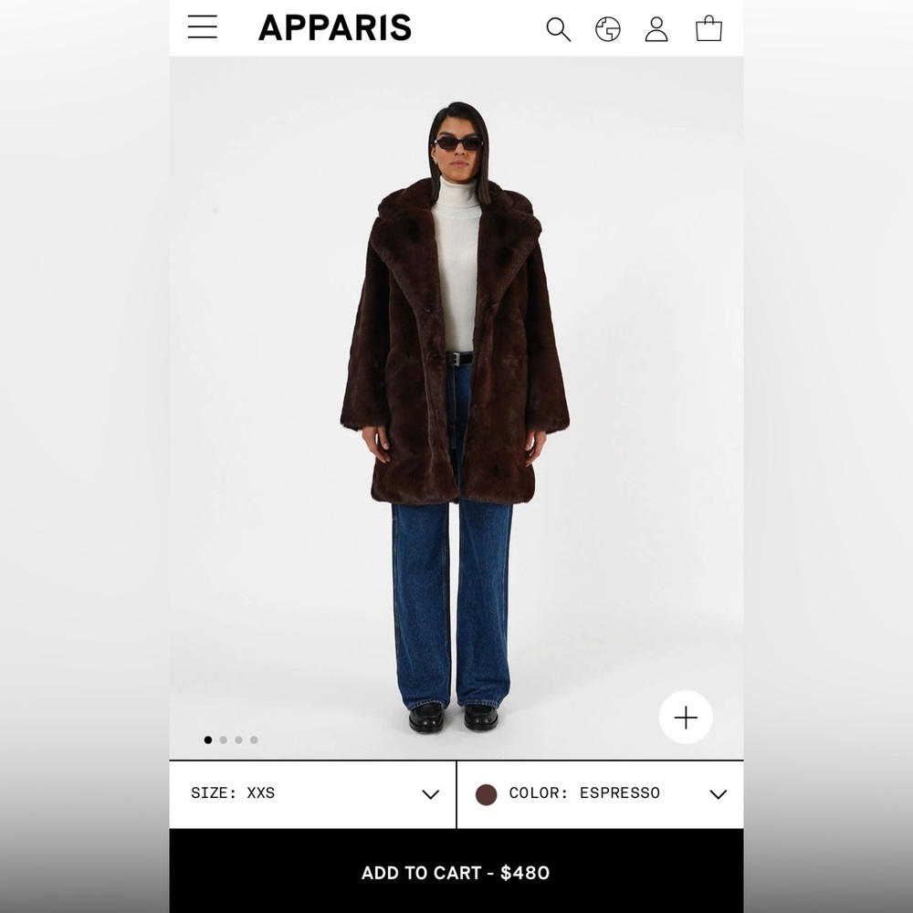 BRAND NEW- Apparis Faux Fur Coat, tags included